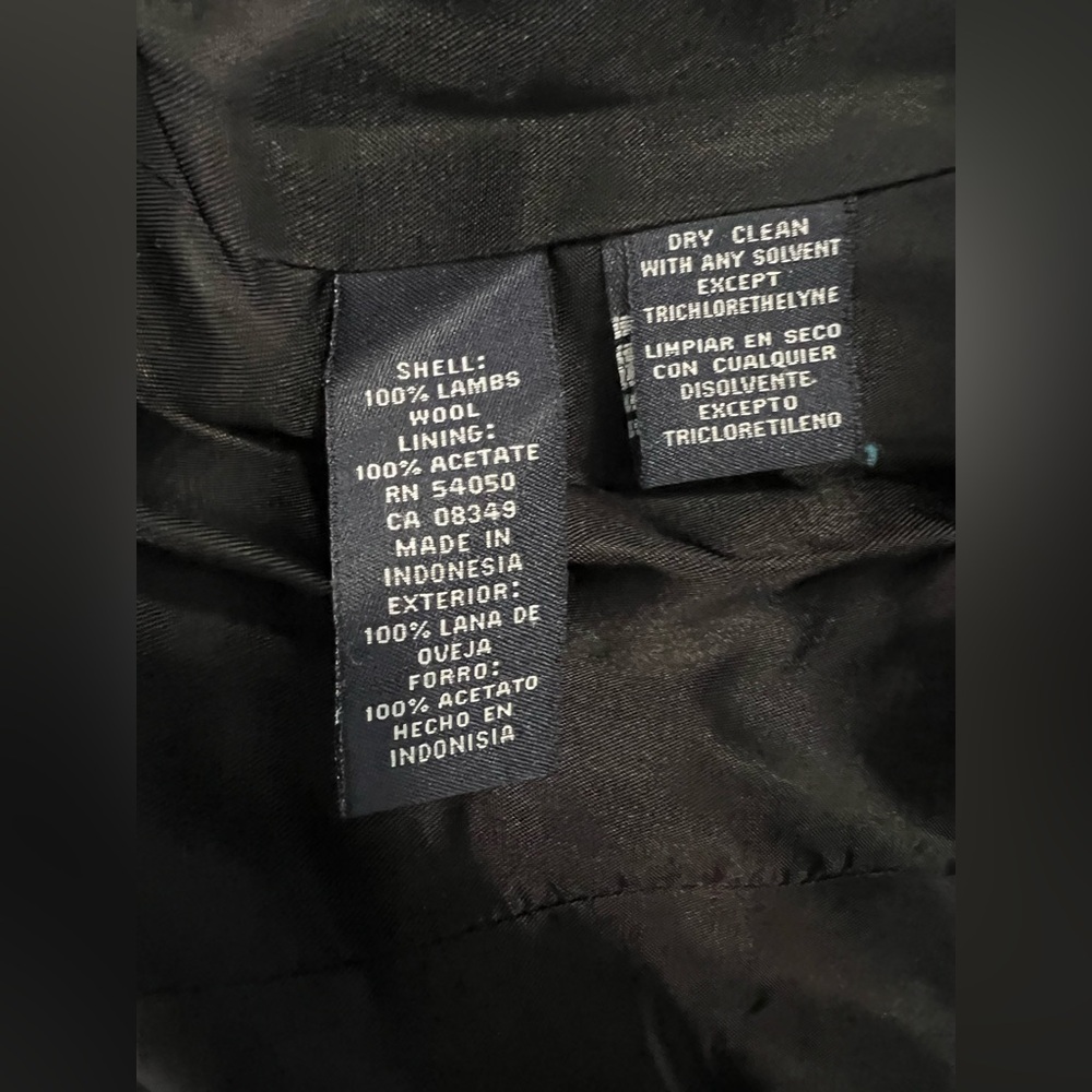 LN Jones New York signature jacket blazer suit tweed 8 Wool Velvet buttons Blue - Picture 7 of 10